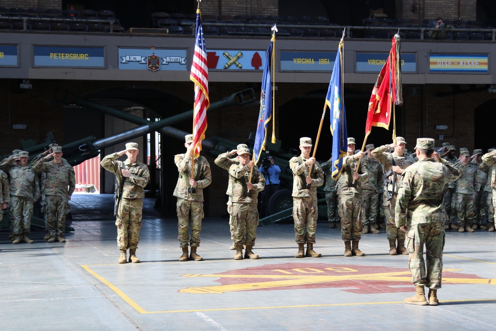 1-109th Field Artillery deactivation and 28th Division Artillery activation