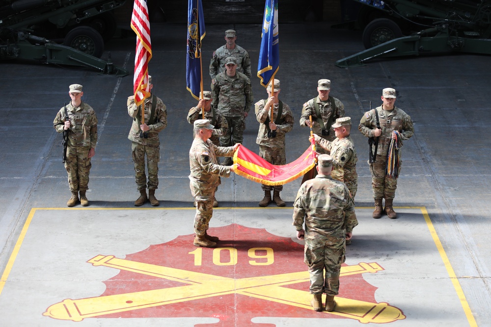 1-109th Field Artillery deactivation and 28th Division Artillery activation