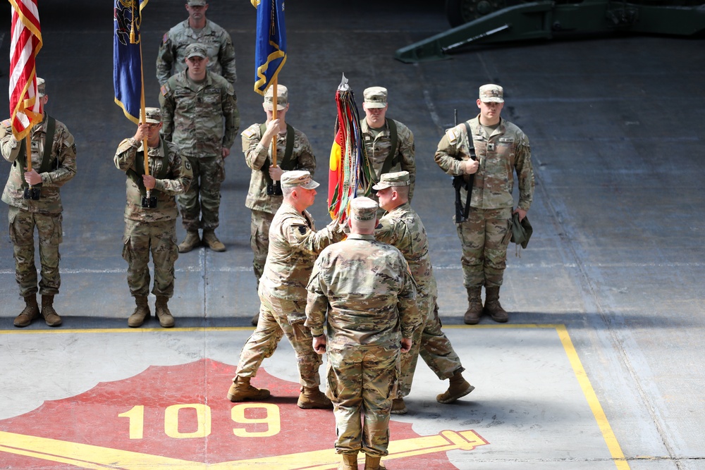 1-109th Field Artillery deactivation and 28th Division Artillery activation