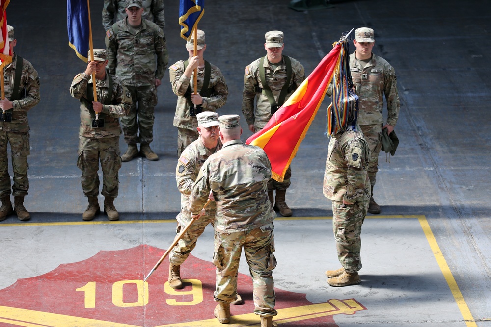 1-109th Field Artillery deactivation and 28th Division Artillery activation
