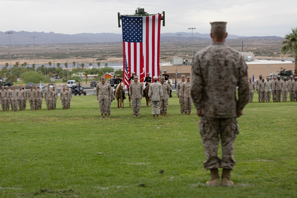 Lopez relieves Meltesen as Sergeant Major of MAGTFTC, MCAGCC during a relief and appointment Ceremony