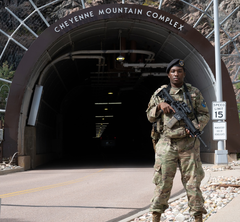21st Security Forces stand guard over Cheyenne Mountain Complex