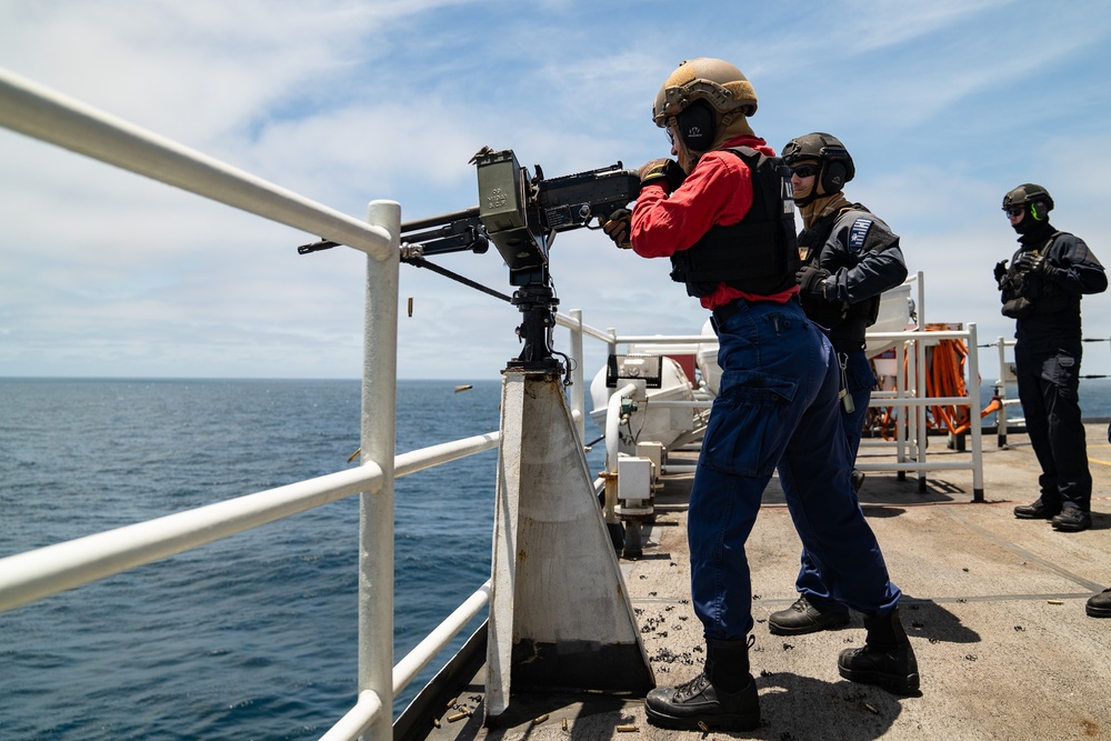 Coast Guard Cutter Bertholf conducts GUNNEX operations in Eastern Pacific Ocean