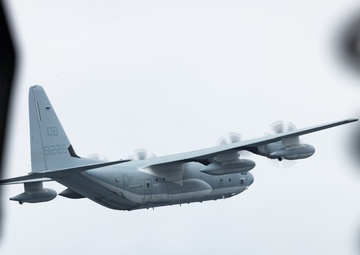 VMGR-352 KC-130s Fly over San Diego Padres Game