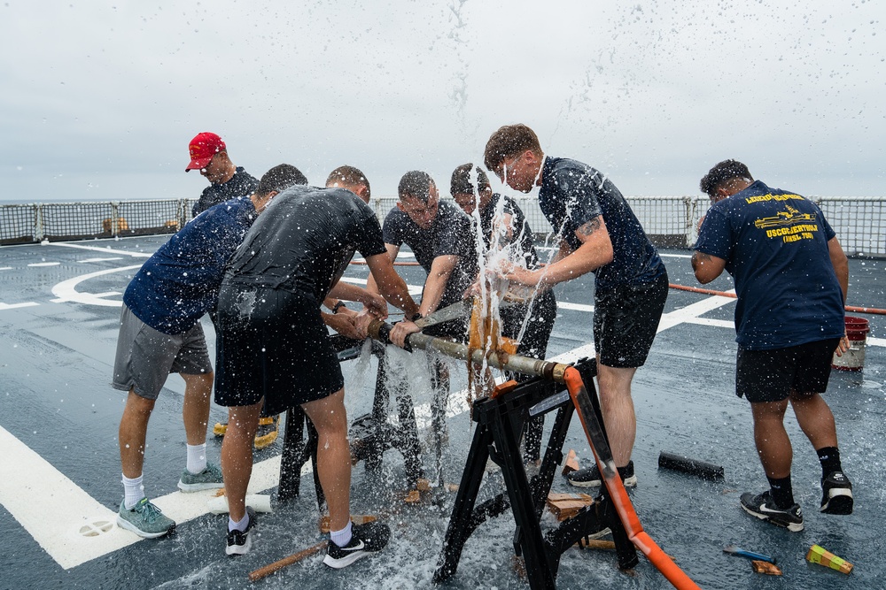 Coast Guard Cutter Bertholf conducts training operations in Eastern Pacific Ocean