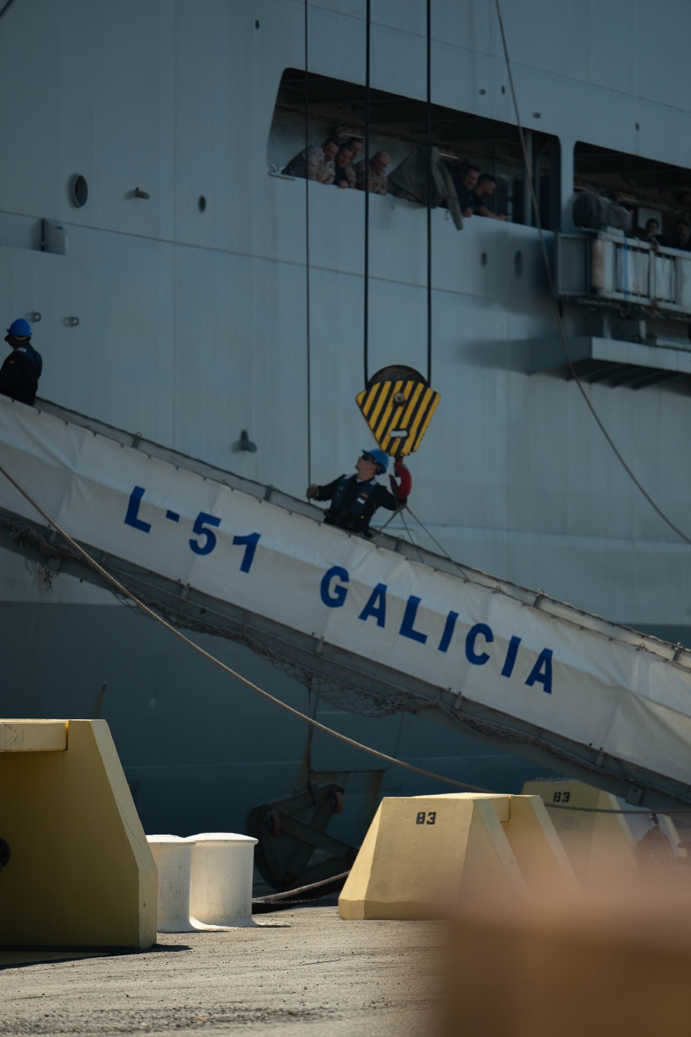 SPS Galicia (L 51) arrives at Naval station Mayport for UNITAS 2025