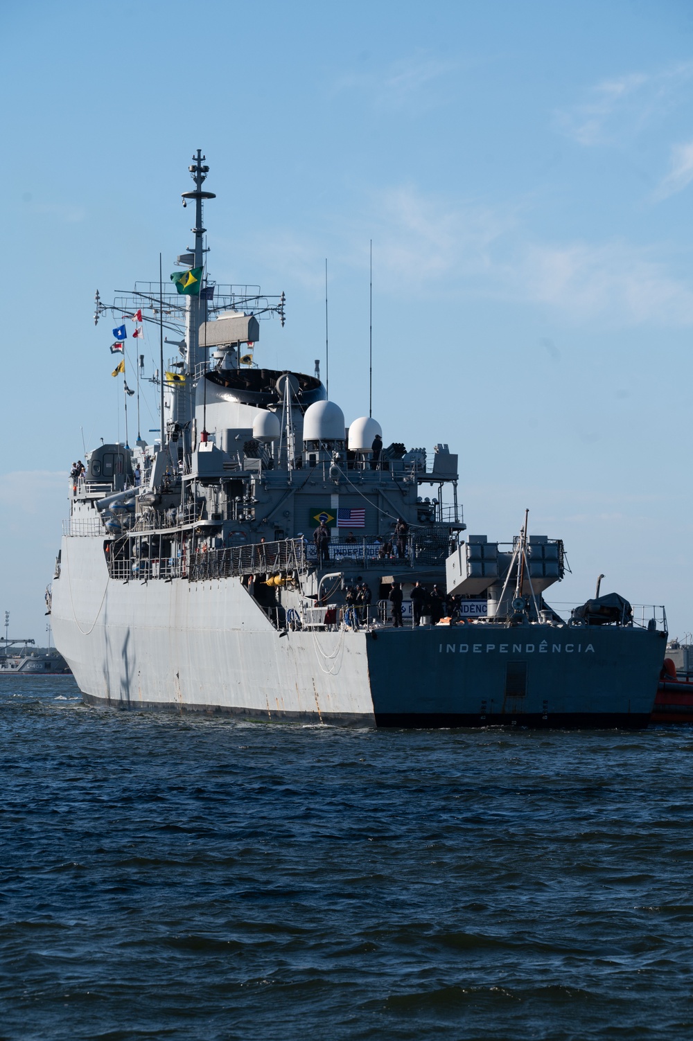 UNITAS 2025: Brazilian Navy Niterio-class Frigate Indepencia (F44) arrives at Naval station Mayport