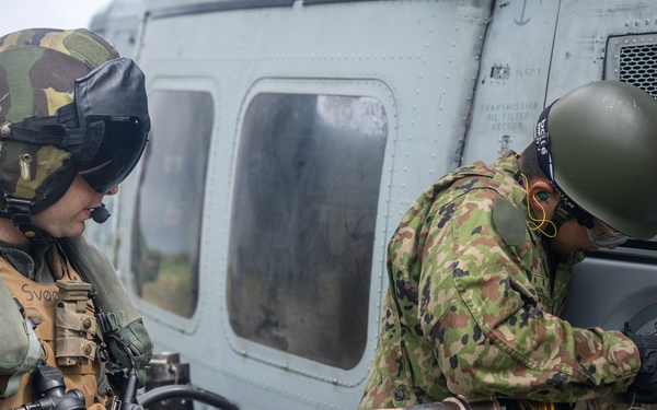 U.S. Marines, Japan Ground Self-Defense Force operate forward arming, refueling point
