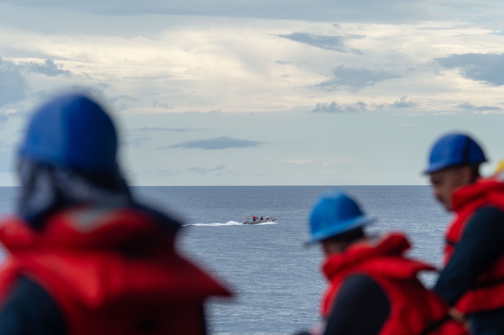 USS Blue Ridge Conducts Man Overboard Retrieval Drill