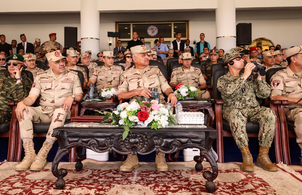Distinguished visitors attend combined arms live fire exercise during BRIGHT STAR 25