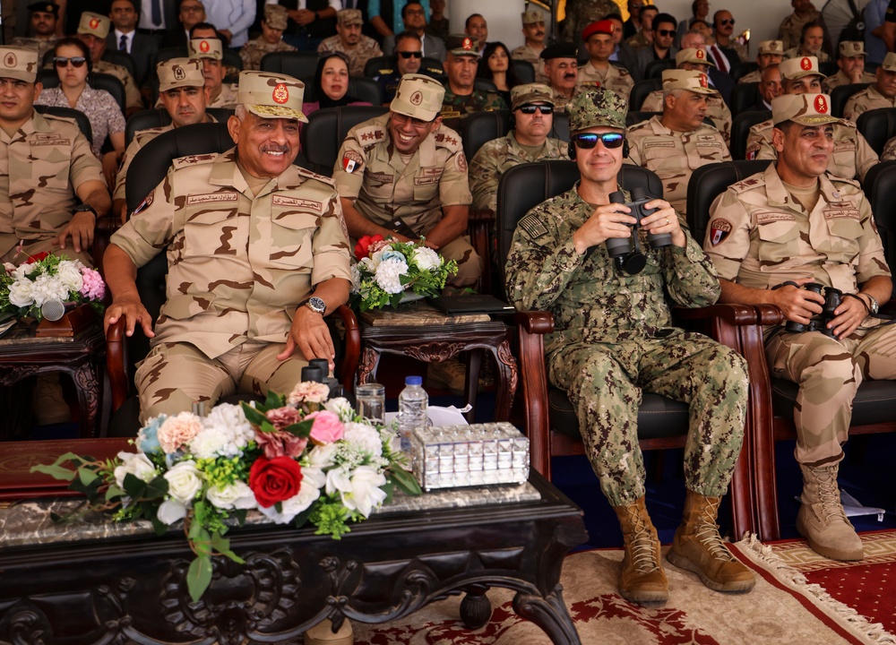 Distinguished visitors attend combined arms live fire exercise during BRIGHT STAR 25
