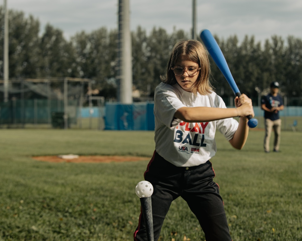 Italians and Vicenza Military Community play baseball at Friendship Festival