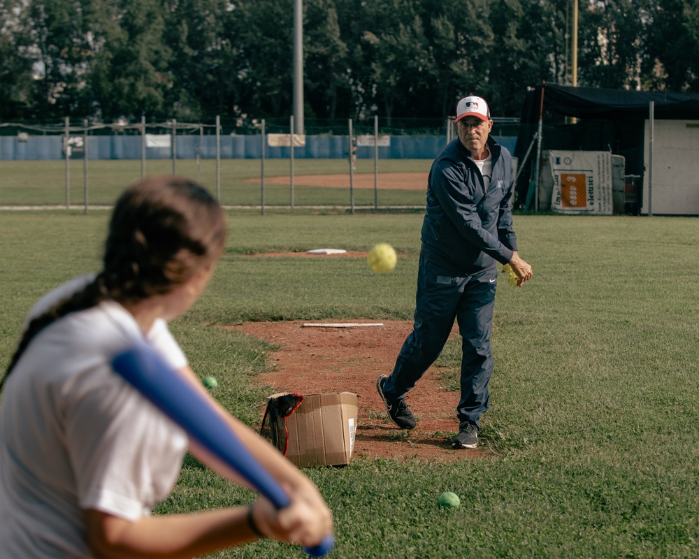 Italians and Vicenza Military Community play baseball at Friendship Festival