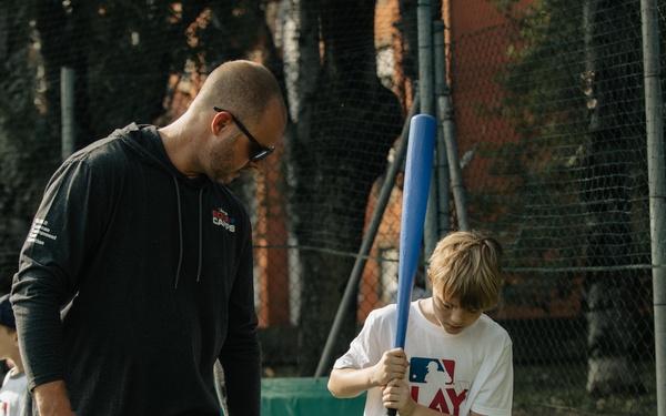 Italians and Vicenza Military Community play baseball at Friendship Festival