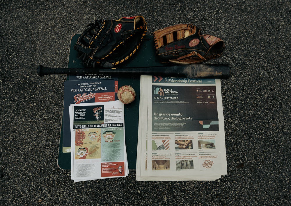 Italians and Vicenza Military Community play baseball at Friendship Festival