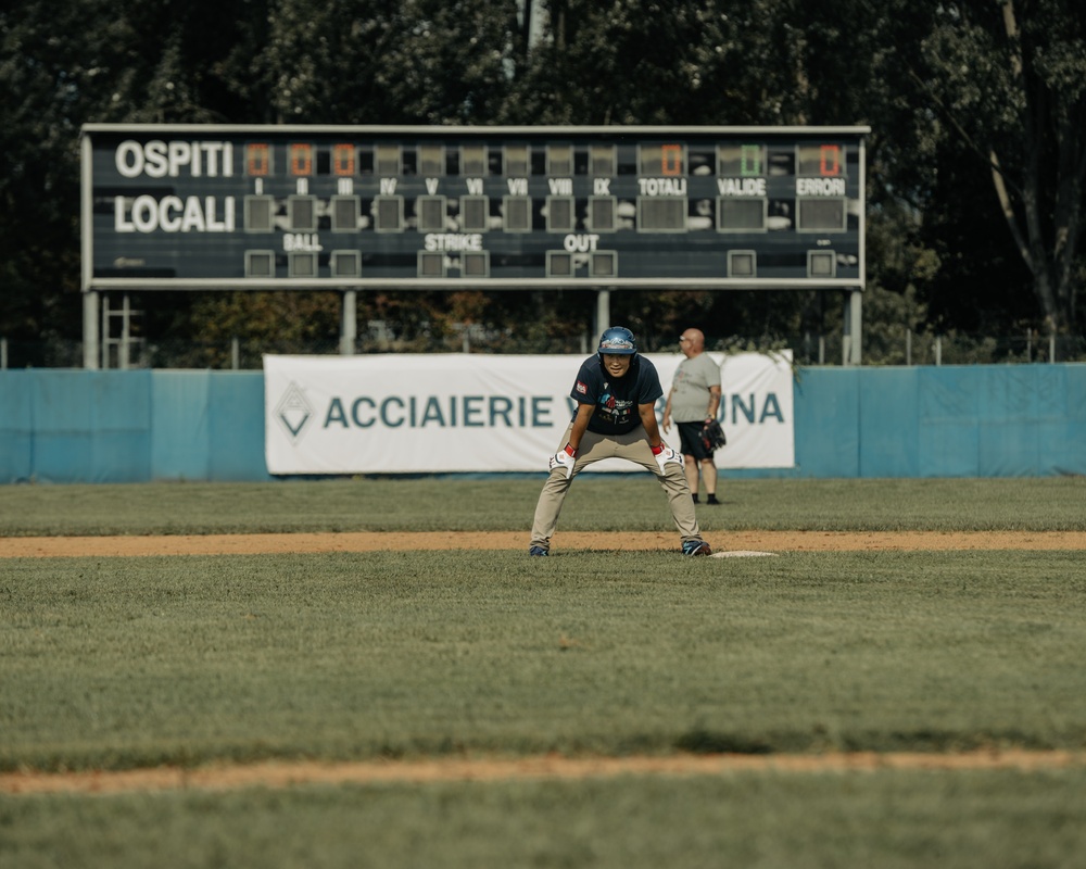 Italians and Vicenza Military Community play baseball at Friendship Festival