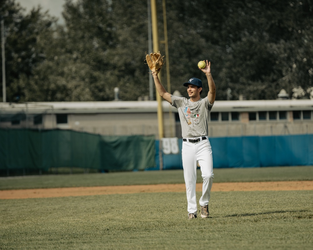 Italians and Vicenza Military Community play baseball at Friendship Festival