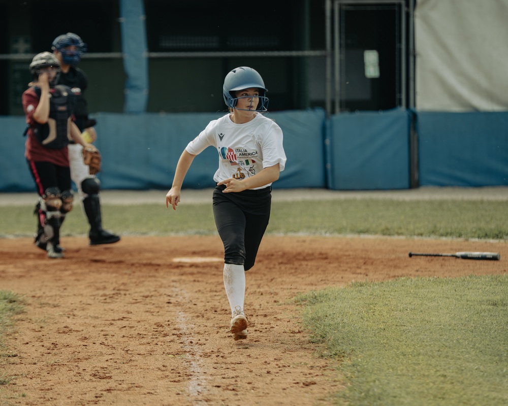 Italians and Vicenza Military Community play baseball at Friendship Festival