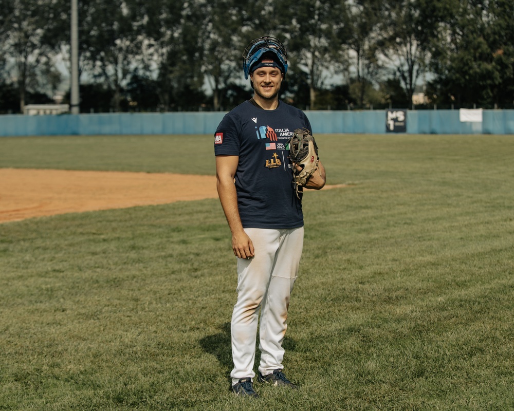 Italians and Vicenza Military Community play baseball at Friendship Festival