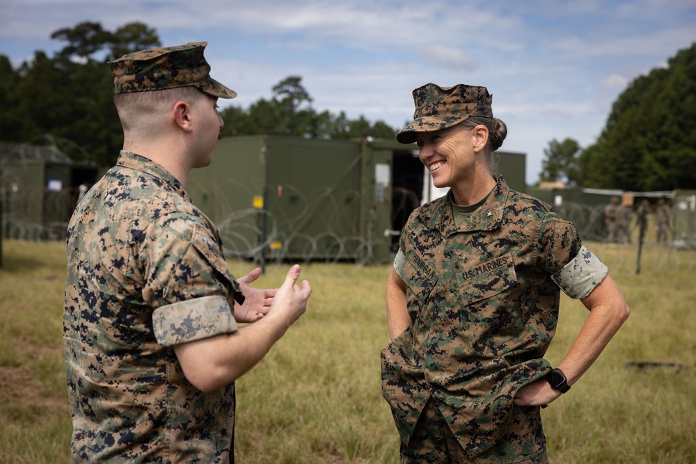 2nd MLG Commanding General recognizes Marines during 2nd Combat Readiness Regiment Field Exercise