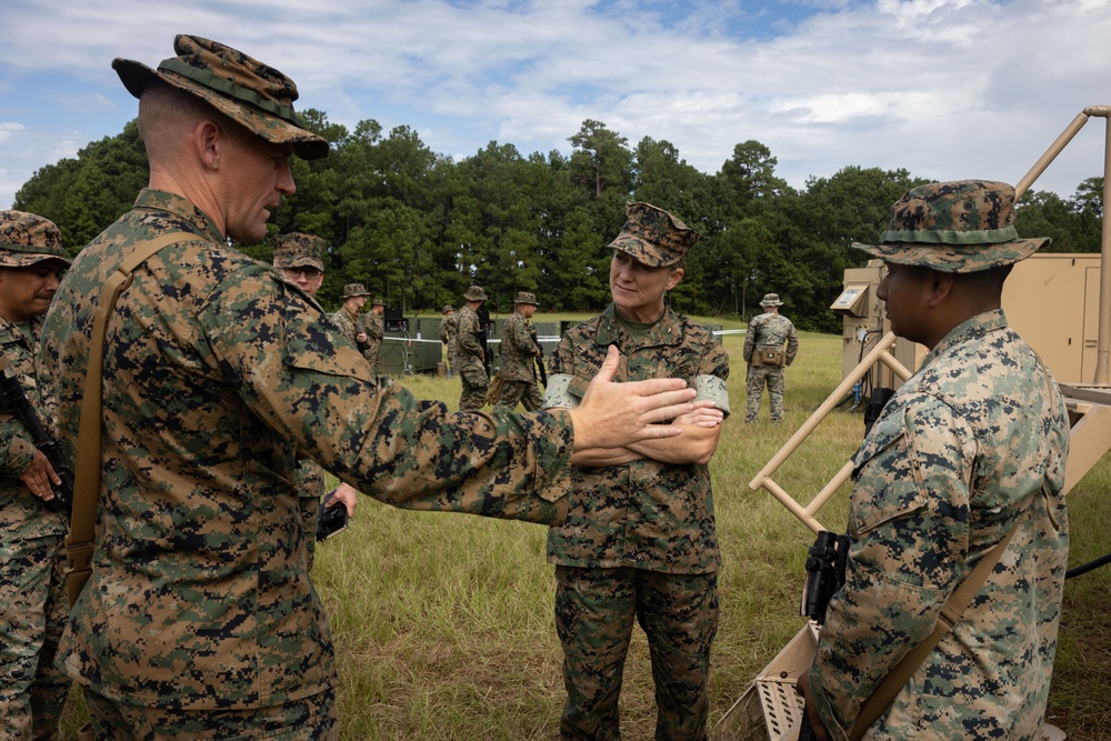 2nd MLG Commanding General recognizes Marines during 2nd Combat Readiness Regiment Field Exercise