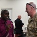 Fort A.P. Hill Director of Transformation Henry McNair shares a conversation with SRT Commander Kevin Green at the SRT ribbon cutting ceremony