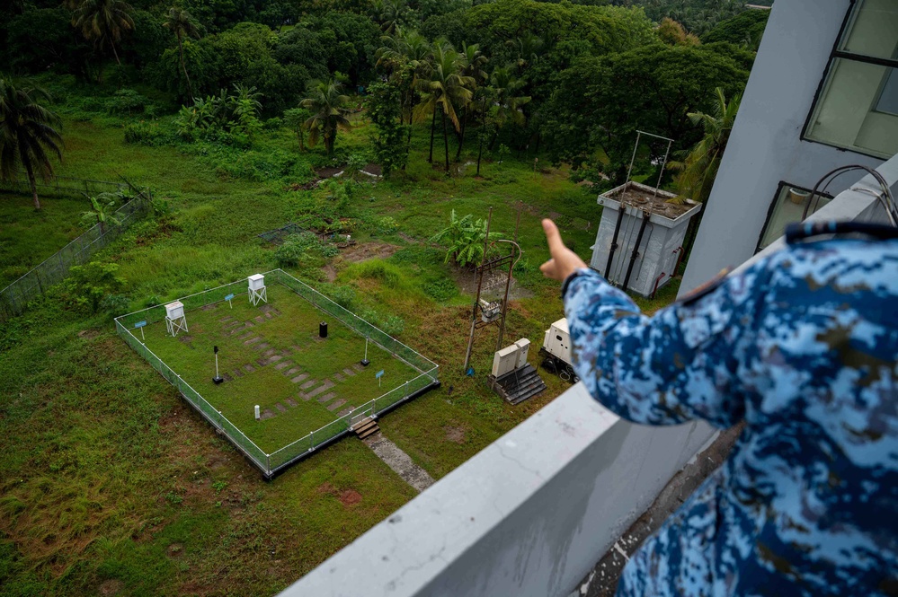 U.S. Air Force and Bangladesh Air Force discuss weather during subject matter expert exchange