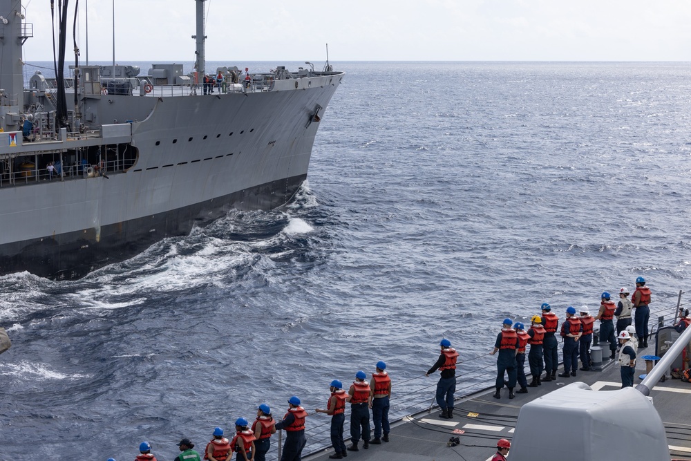 USS Curtis Wilbur (DDG 54) Conducts Underway Replenishment With USNS Rappahannock (T-AO 204)