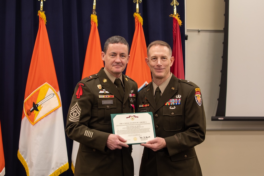 7th Signal Command (Theater) Change of Responsibility, Defense Information School, Ft. Meade, MD, Feb. 27, 2025.