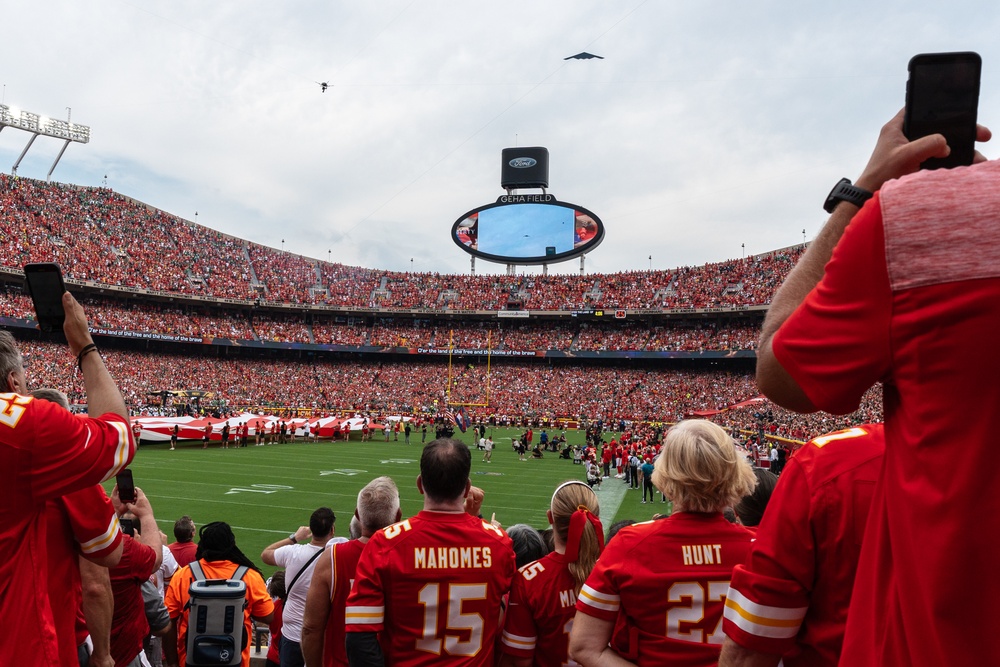 B-2 Spirit performs flyover for Kansas City Chiefs home opener
