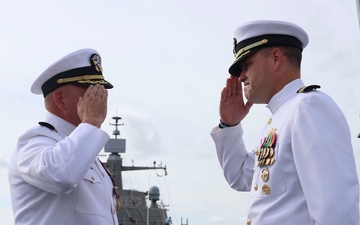 COMMANDER, LITTORAL COMBAT SHIP SQUADRON TWO HOLDS CHANGE OF COMMAND CEREMONY