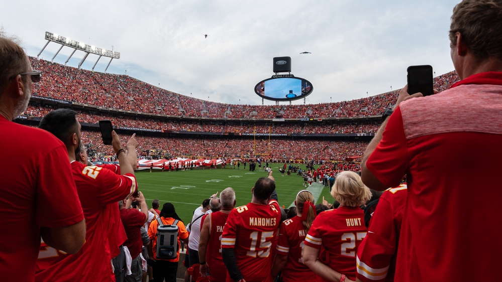 B-2 Spirit performs flyover for Kansas City Chiefs home opener