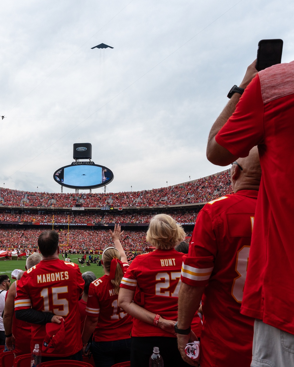 B-2 Spirit performs flyover for Kansas City Chiefs home opener