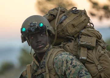 1st Bn., 5th Marines conduct night hike during MTX 4-25