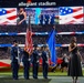 Creech Honor Guard presents colors on Monday Night Football
