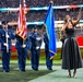 Creech Honor Guard presents colors on Monday Night Football