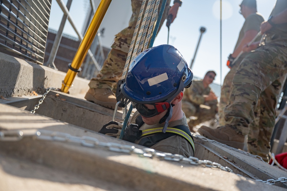 Gowen Fire conducts confined space rescue training