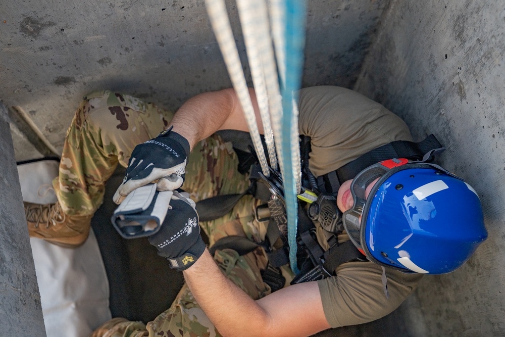 Gowen Fire conducts confined space rescue training