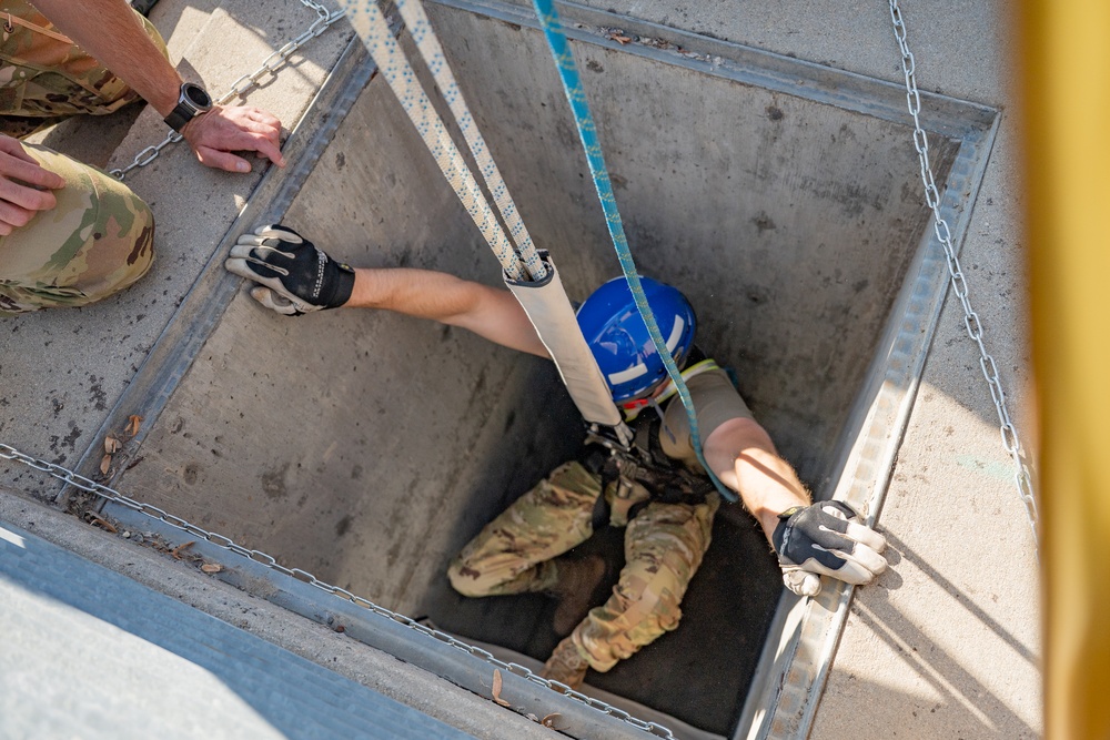 Gowen Fire conducts confined space rescue training