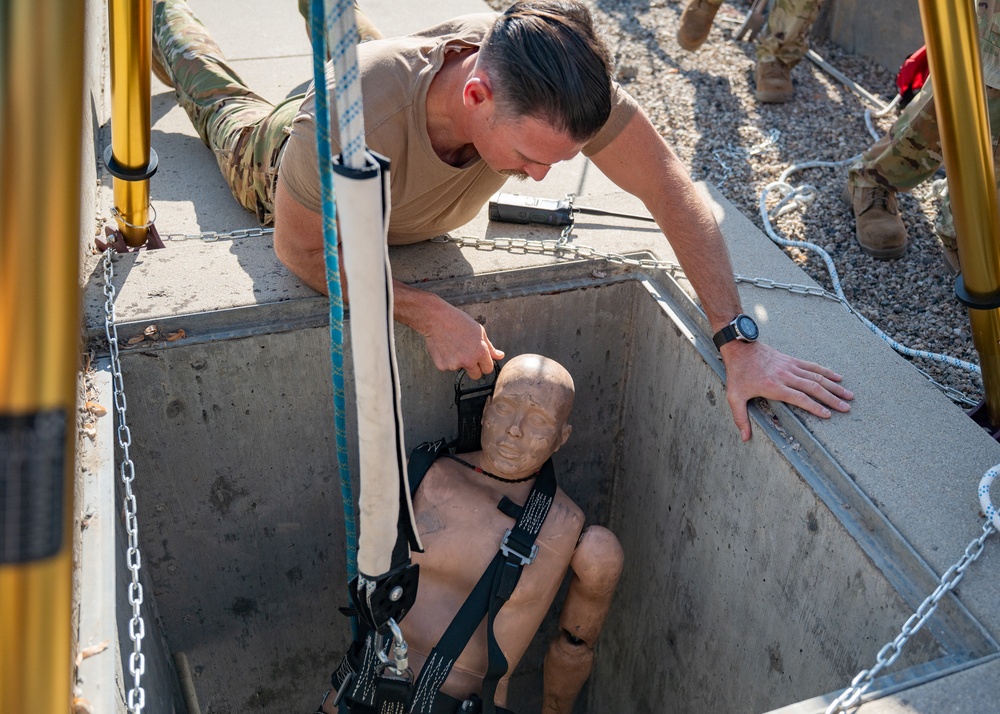 Gowen Fire conducts confined space rescue training