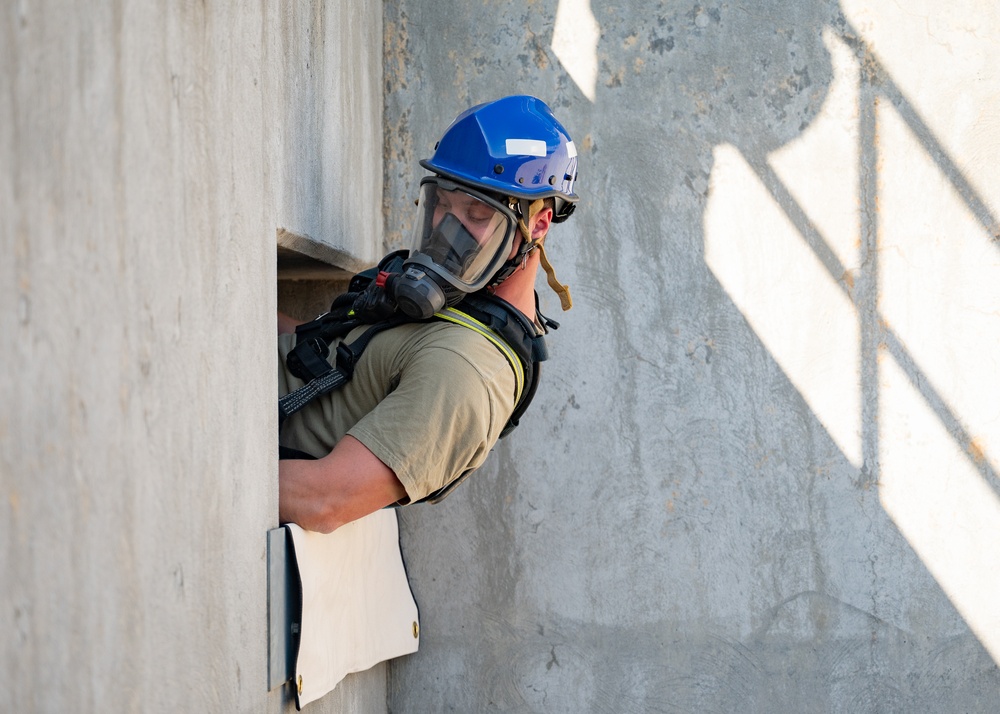 Gowen Fire conducts confined space rescue training