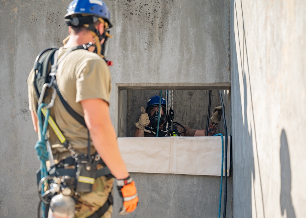 Gowen Fire conducts confined space rescue training