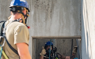 Gowen Fire conducts confined space rescue training