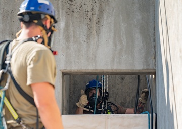 Gowen Fire conducts confined space rescue training