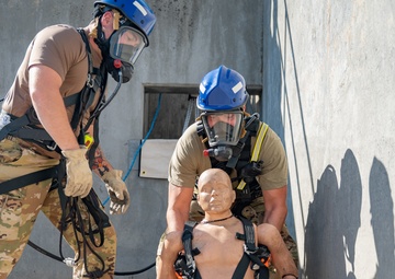 Gowen Fire conducts confined space rescue training