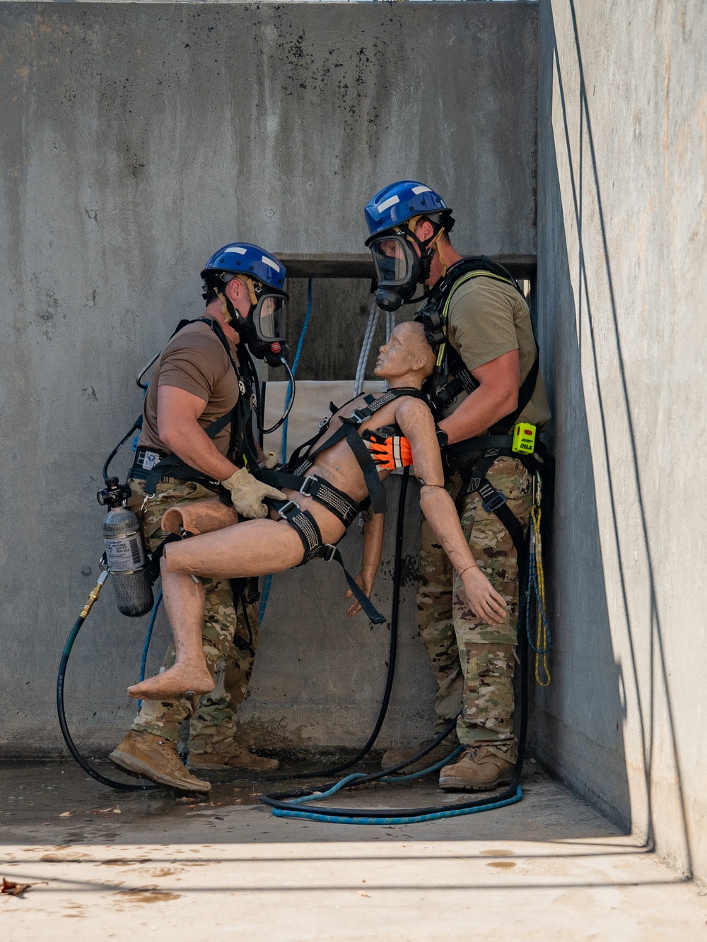 Gowen Fire conducts confined space rescue training