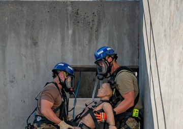 Gowen Fire conducts confined space rescue training