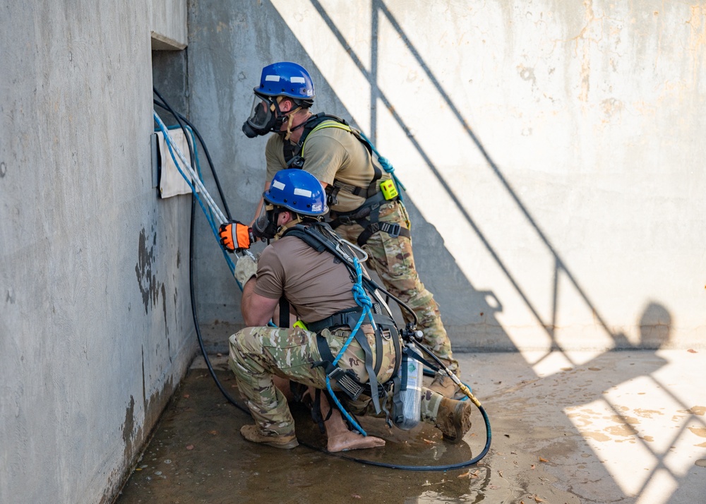 Gowen Fire conducts confined space rescue training
