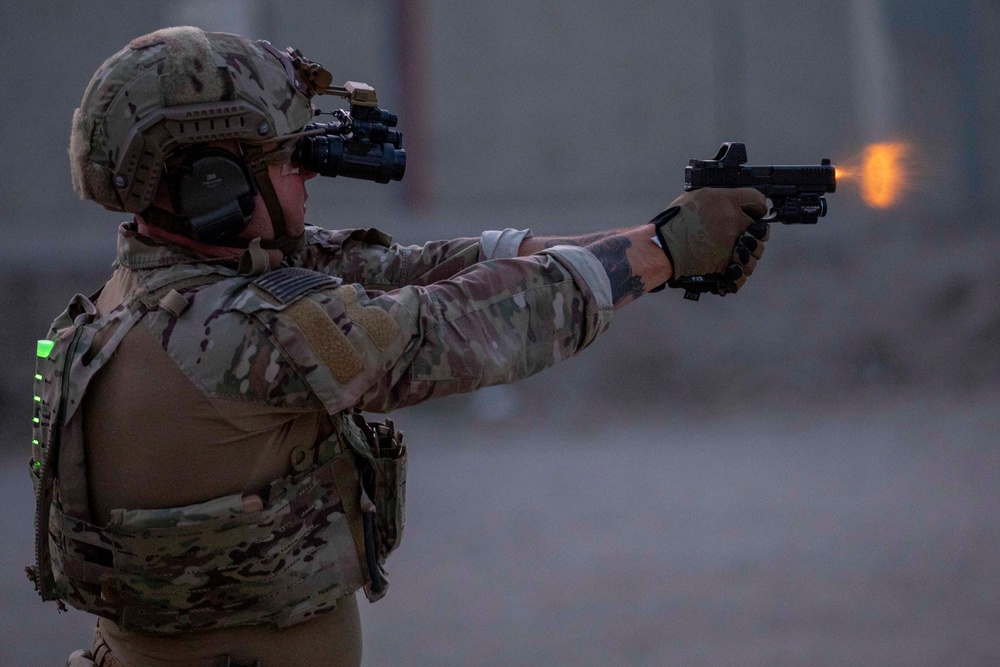 U.S. Coast Guard Law Enforcement Detachment members conduct live-fire training