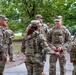 U.S. Army Maj. Gen. Thomas Friloux visits with Soldiers while they provide a presence patrol at the National Mall